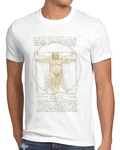 style3 T-Shirt Dicker Vitruvianischer Mensch Weiß