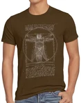 style3 T-Shirt Dicker Vitruvianischer Mensch Dunkelbraun/Dunkelgrün/Braun/Khaki/Lila