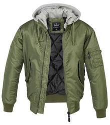 Brandit Kurzjacke Ma1 Sweat Hooded Jacket Dunkelgrün/Grün
