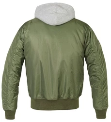 Brandit Kurzjacke Ma1 Sweat Hooded Jacket Dunkelgrün/Grün