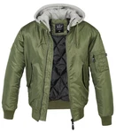 Brandit Kurzjacke Ma1 Sweat Hooded Jacket Dunkelgrün/Grün