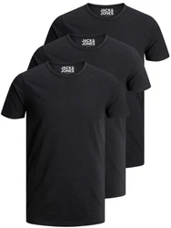 Jack & Jones T-Shirt Basic O-Neck Schwarz/Dunkelgrau/Dunkelblau/Grau