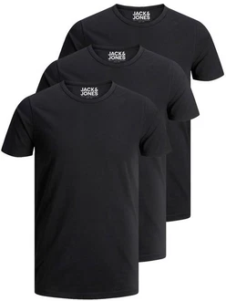 Jack & Jones T-Shirt Basic O-Neck Schwarz/Dunkelgrau/Dunkelblau/Grau