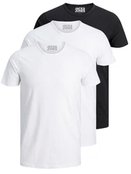 Jack & Jones T-Shirt Basic O-Neck Weiß/Dunkelblau/Schwarz/Creme