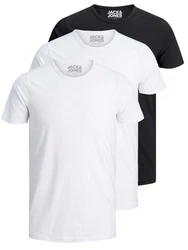 Jack & Jones T-Shirt Basic O-Neck Weiß/Dunkelblau/Schwarz/Creme