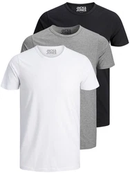 Jack & Jones T-Shirt Basic O-Neck Grau/Weiß/Hellgrau/Dunkelgrau