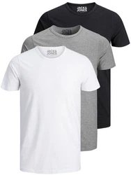Jack & Jones T-Shirt Basic O-Neck Grau/Weiß/Hellgrau/Dunkelgrau
