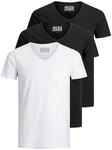 Jack & Jones T-Shirt Basic V-Neck Schwarz/Weiß/Creme