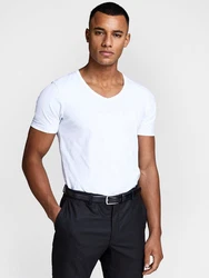 Jack & Jones T-Shirt Basic V-Neck Weiß/Creme/Grau