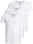 Jack & Jones T-Shirt Basic V-Neck Weiß/Creme/Grau Jack & Jones T-Shirt Basic V-Neck Weiß/Creme/Grau