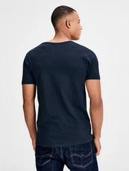 Jack & Jones T-Shirt Basic V-Neck Dunkelblau