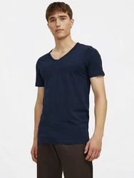 Jack & Jones T-Shirt Basic V-Neck Dunkelblau