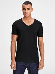Jack & Jones T-Shirt Basic V-Neck Schwarz/Dunkelgrau/Grau