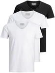 Jack & Jones T-Shirt Basic V-Neck Schwarz/Weiß/Creme/Dunkelblau