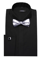 Huber Businesshemd HU-1011 Regular Fit schwarz/grau (HU-1011)