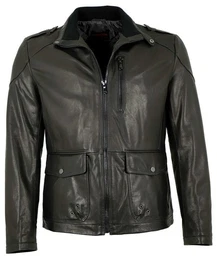 Lederjacke - Herren Lederjacke Lammnappa schwarz