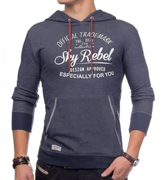 Hoodie Kapuzenpullover Hoodie Rebel ID1366 meliert (1-tlg) 1380 in Anthrazit