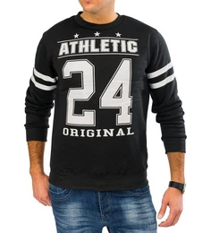 Strickpullover Pullover Sweatshirt Sterne Streifen Zahlen Print (1-tlg) 1635 in Schwarz