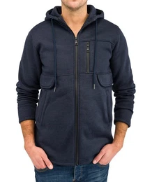 Hoodie bergangsjacke Fleece Kapuzenjacke Gefttert (1-tlg) 1651 in Blau