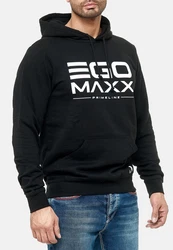 Egomaxx Hoodie Kapuzenpullover Hoodie EGO Sweater Sweatjacke Design (1-tlg) (3042) Schwarz (3042)