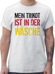 Shirtracer T-Shirt Mein Trikot ist in der Wäsche Deutschland Germany 2024 Fußball EM Fanartikel Creme/Weiß/Braun