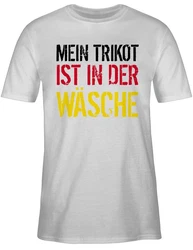 Shirtracer T-Shirt Mein Trikot ist in der Wäsche Deutschland Germany 2024 Fußball EM Fanartikel Creme/Weiß/Braun