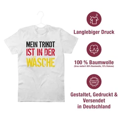 Shirtracer T-Shirt Mein Trikot ist in der Wäsche Deutschland Germany 2024 Fußball EM Fanartikel Creme/Weiß/Braun