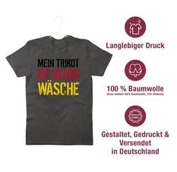 Shirtracer T-Shirt Mein Trikot ist in der Wäsche Deutschland Germany 2024 Fußball EM Fanartikel Schwarz/Grau/Orange