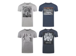riverso T-Shirt Herren RIVCharly Regular Fit Grau/Dunkelblau/Blau/Dunkelgrau