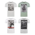 riverso T-Shirt Herren RIVCharly Regular Fit Hellgrau/Grau/Weiß
