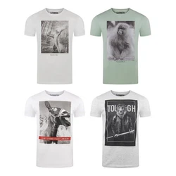 riverso T-Shirt Herren RIVCharly Regular Fit Hellgrau/Grau/Weiß