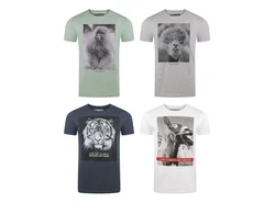 riverso T-Shirt Herren RIVCharly Regular Fit Grau/Braun/Mischfarben