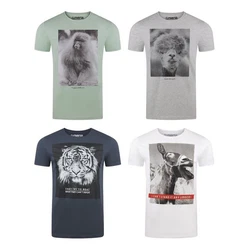 riverso T-Shirt Herren RIVCharly Regular Fit Grau/Braun/Mischfarben