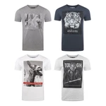 riverso T-Shirt Herren RIVCharly Regular Fit Hellgrau/Grau/Weiß/Dunkelgrau/Dunkelblau/Silber