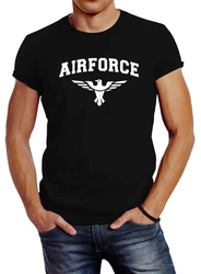 Neverless Print-Shirt Airforce US Army Adler Militär T-Shirt Blau