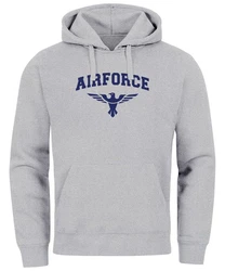 Neverless Hoodie Herren Airforce US Army Adler Blau