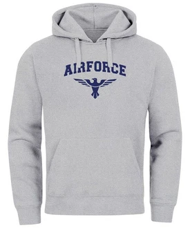 Neverless Hoodie Herren Airforce US Army Adler Blau