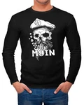Neverless Longsleeve Herren Moin Kapitän Totenkopf Anker Bart Hamburg Langarm-Shirt Braun/Schwarz/Dunkelblau/Beige