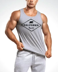 Neverless Tanktop Herren Tank-Top California Republic Bear Badge Hellblau/Dunkelgrau/Grau/Braun/Dunkelrot/Rot
