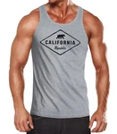 Neverless Tanktop Herren Tank-Top California Republic Bear Badge Hellblau/Dunkelgrau/Grau/Braun/Dunkelrot/Rot