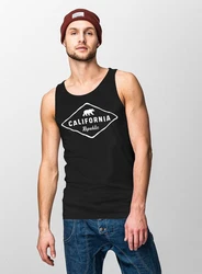 Neverless Tanktop Herren Tank-Top California Republic Bear Badge Schwarz/Braun/Rot/Grau/Dunkelrot