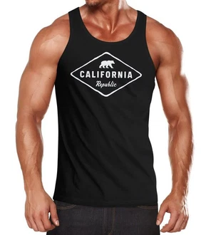 Neverless Tanktop Herren Tank-Top California Republic Bear Badge