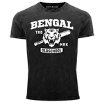 Neverless Print-Shirt Herren Vintage Shirt Bengal Tiger Baseball Sport USA Grau/Dunkelgrau/Schwarz