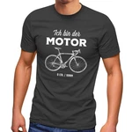 MoonWorks Print-Shirt Herren T-Shirt Fahrrad Sprüche I'm the Engine Bike Rad Fun-Shirt mit Print Dunkelgrau/Schwarz/Grau