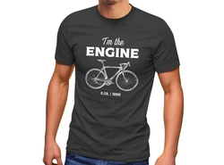 MoonWorks Print-Shirt Herren T-Shirt Fahrrad Sprüche I'm the Engine Bike Rad Fun-Shirt mit Print Dunkelgrau/Schwarz/Rot/Hellgrau/Dunkelgrün/Grau