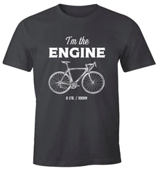 MoonWorks Print-Shirt Herren T-Shirt Fahrrad Sprüche I'm the Engine Bike Rad Fun-Shirt mit Print Dunkelgrau/Schwarz/Rot/Hellgrau/Dunkelgrün/Grau