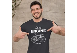 MoonWorks Print-Shirt Herren T-Shirt Fahrrad Sprüche I'm the Engine Bike Rad Fun-Shirt mit Print Dunkelgrau/Schwarz/Rot/Hellgrau/Dunkelgrün/Grau