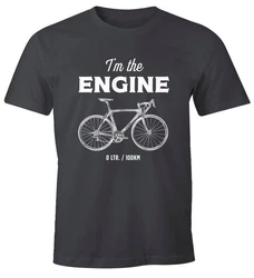 MoonWorks Print-Shirt Herren T-Shirt Fahrrad Sprüche I'm the Engine Bike Rad Fun-Shirt mit Print Dunkelgrau/Schwarz/Rot/Hellgrau/Dunkelgrün/Grau