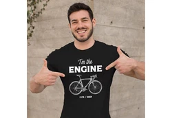 MoonWorks Print-Shirt Herren T-Shirt Fahrrad Sprüche I'm the Engine Bike Rad Fun-Shirt mit Print Schwarz/Rot
