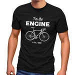 MoonWorks Print-Shirt Herren T-Shirt Fahrrad Sprüche I'm the Engine Bike Rad Fun-Shirt mit Print Schwarz/Rot